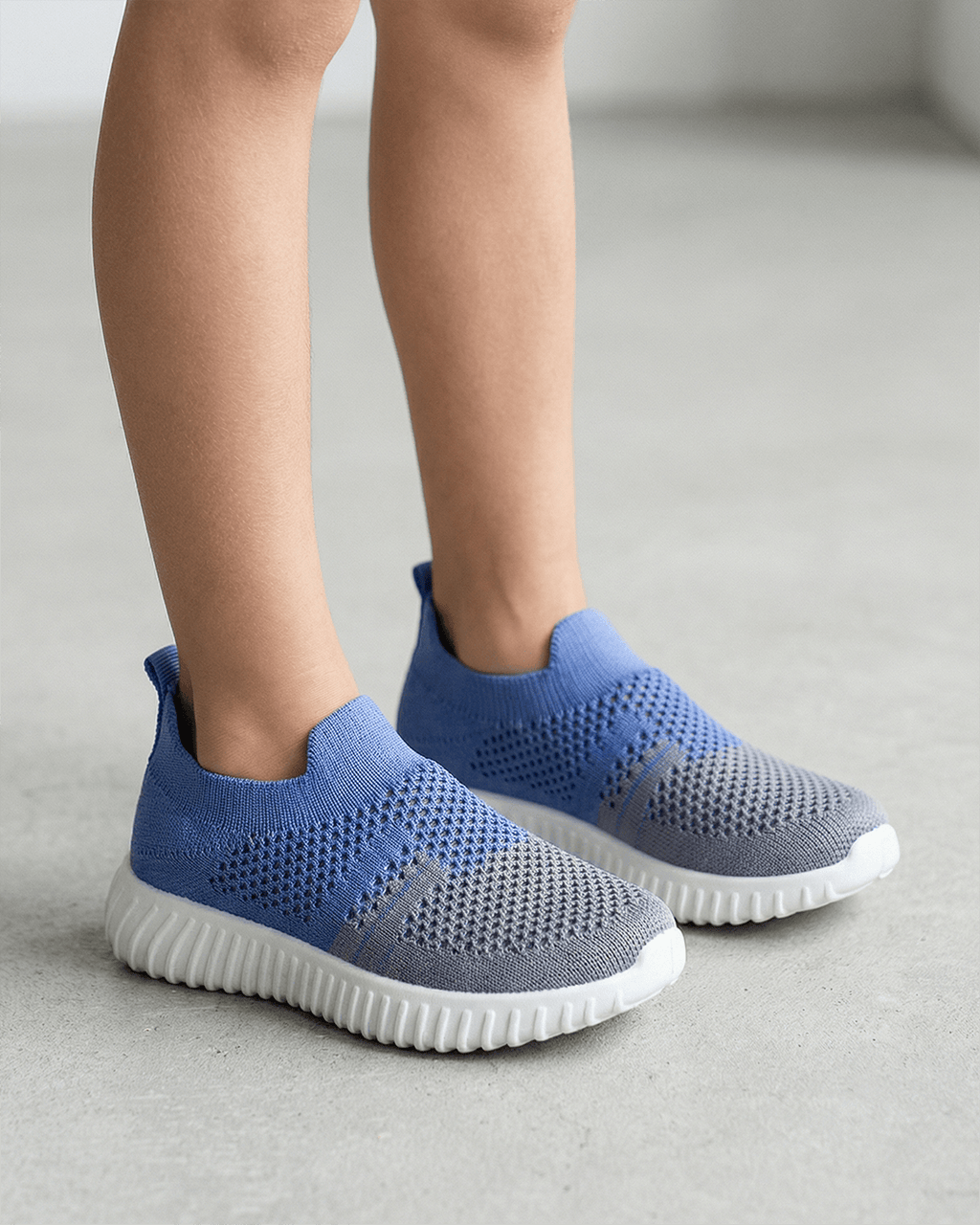Kids Slip-On Running Sneakers with Breathable Knit Upper
