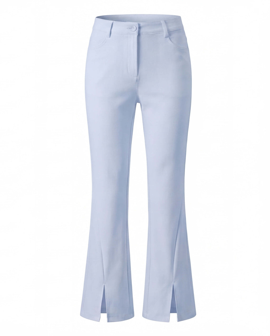 Golf Pants with Front Slit Hem and Belt Loops