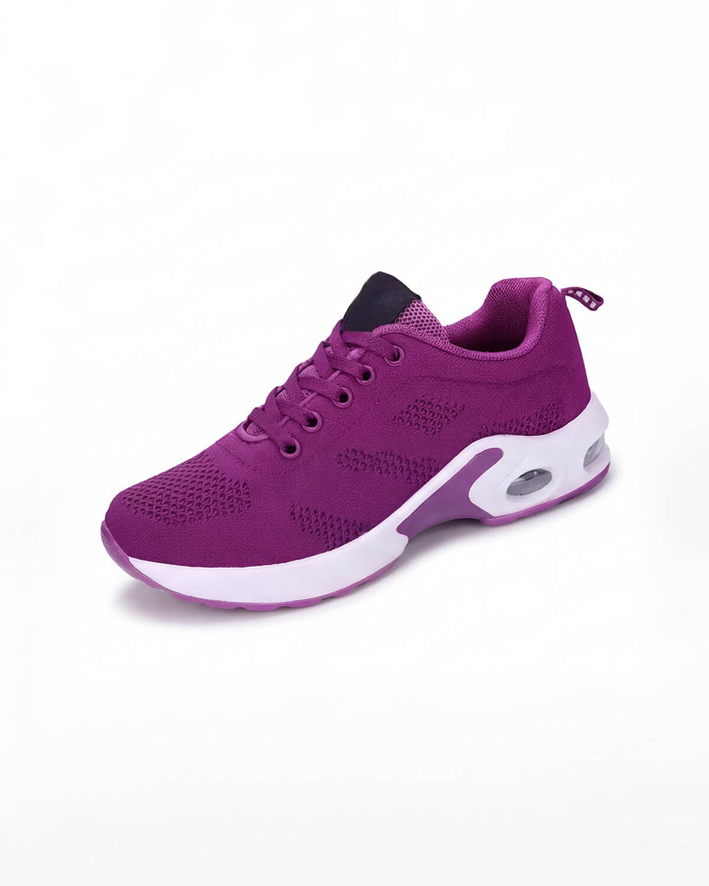 Air Cushion Knit Walking Sneakers with Lace-Up