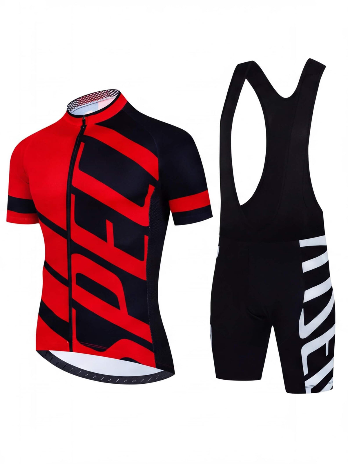 Men’s Cycling Jersey and Bib Shorts Set with Padded Seat