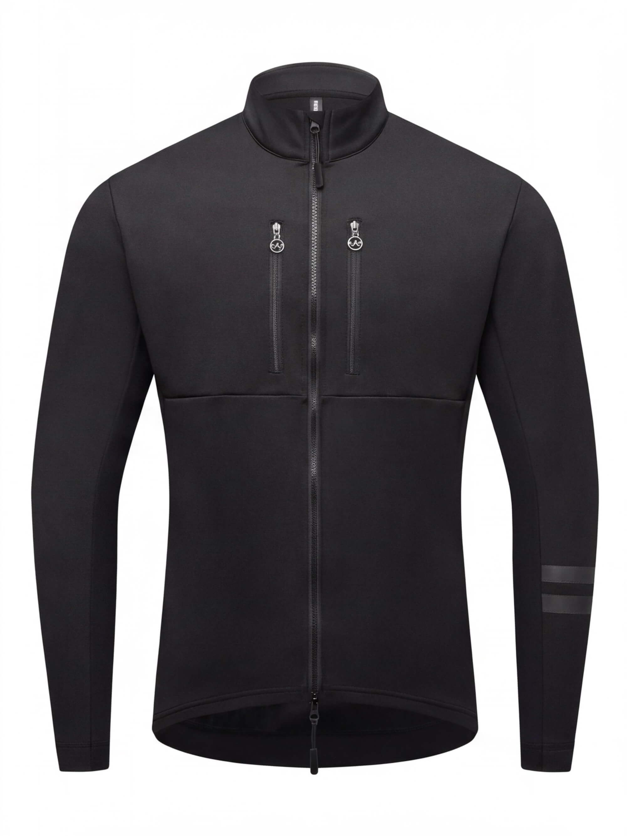 Insulated Cycling Jacket with Dual Chest Zipper Pockets
