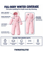 Kids' Padded One-Piece Hooded Snowsuit
