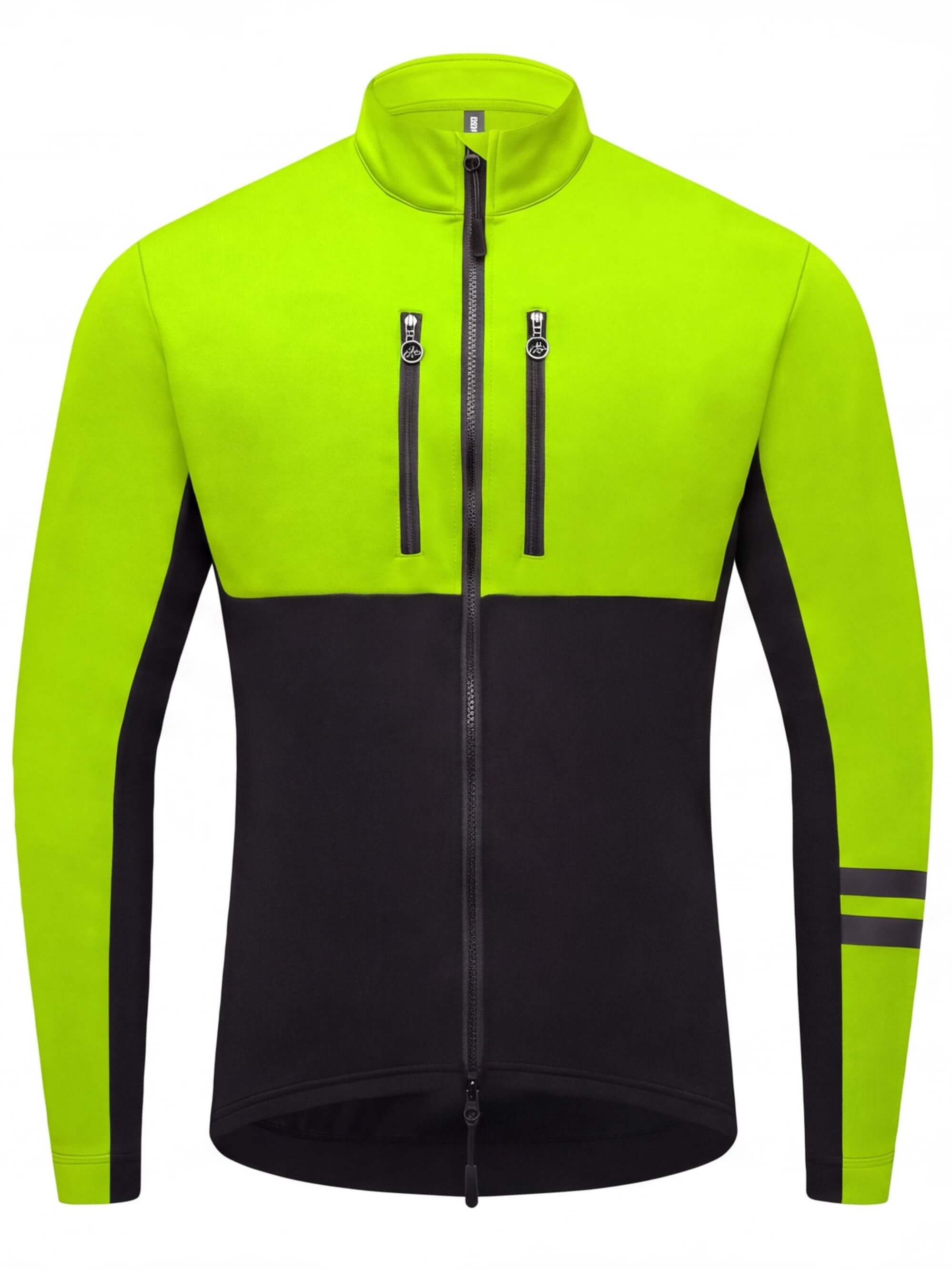 Insulated Cycling Jacket with Dual Chest Zipper Pockets