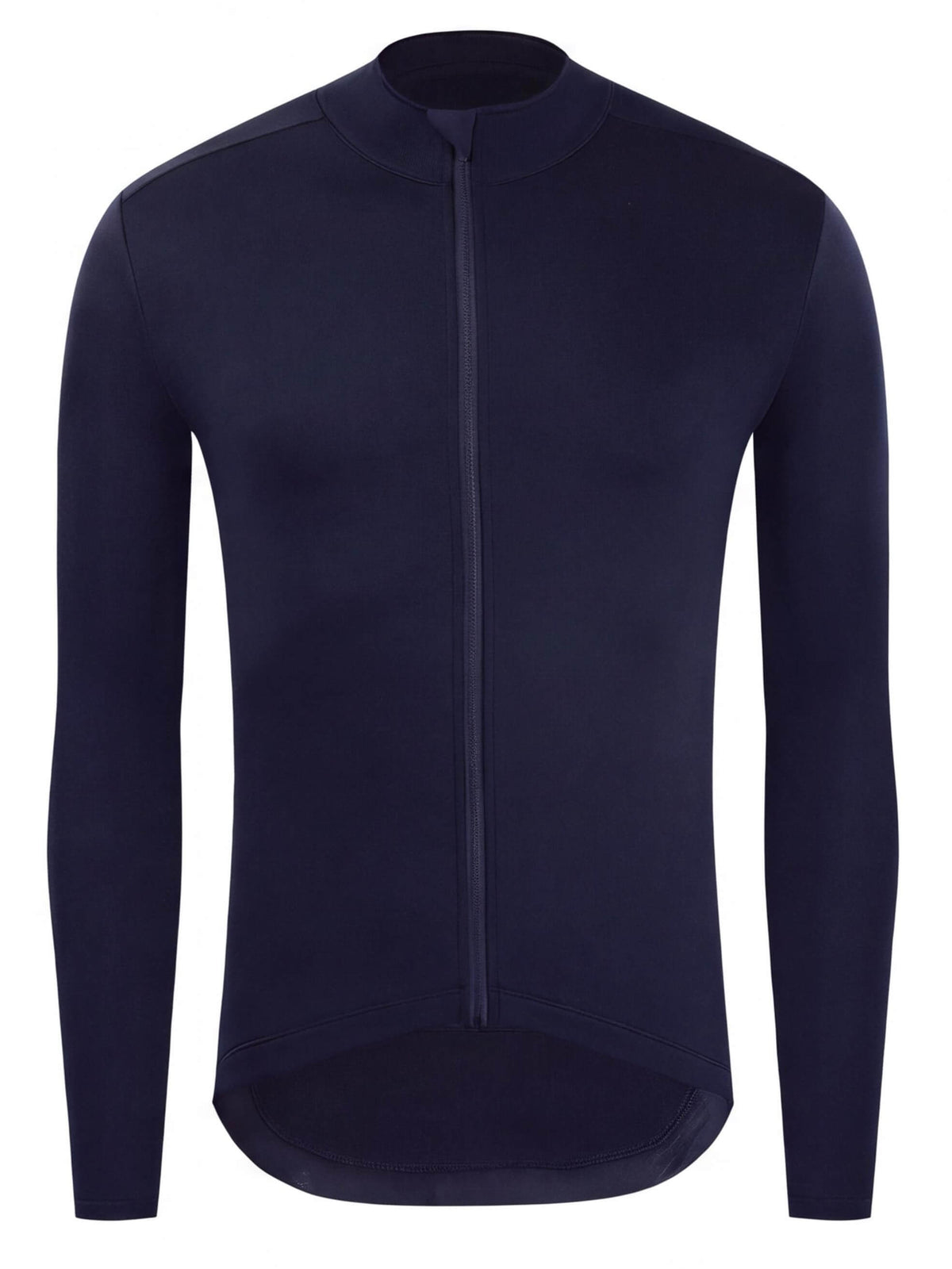 Cold-Weather Cycling Jersey with High Collar and Drop Hem