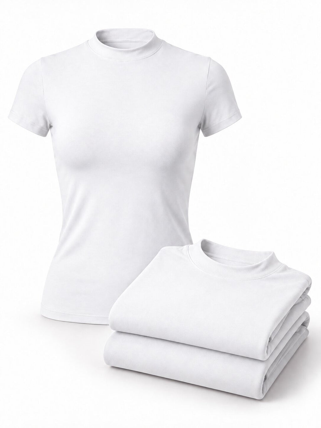 Women's Fitted High-Neck Training T-Shirts - 3-Pack