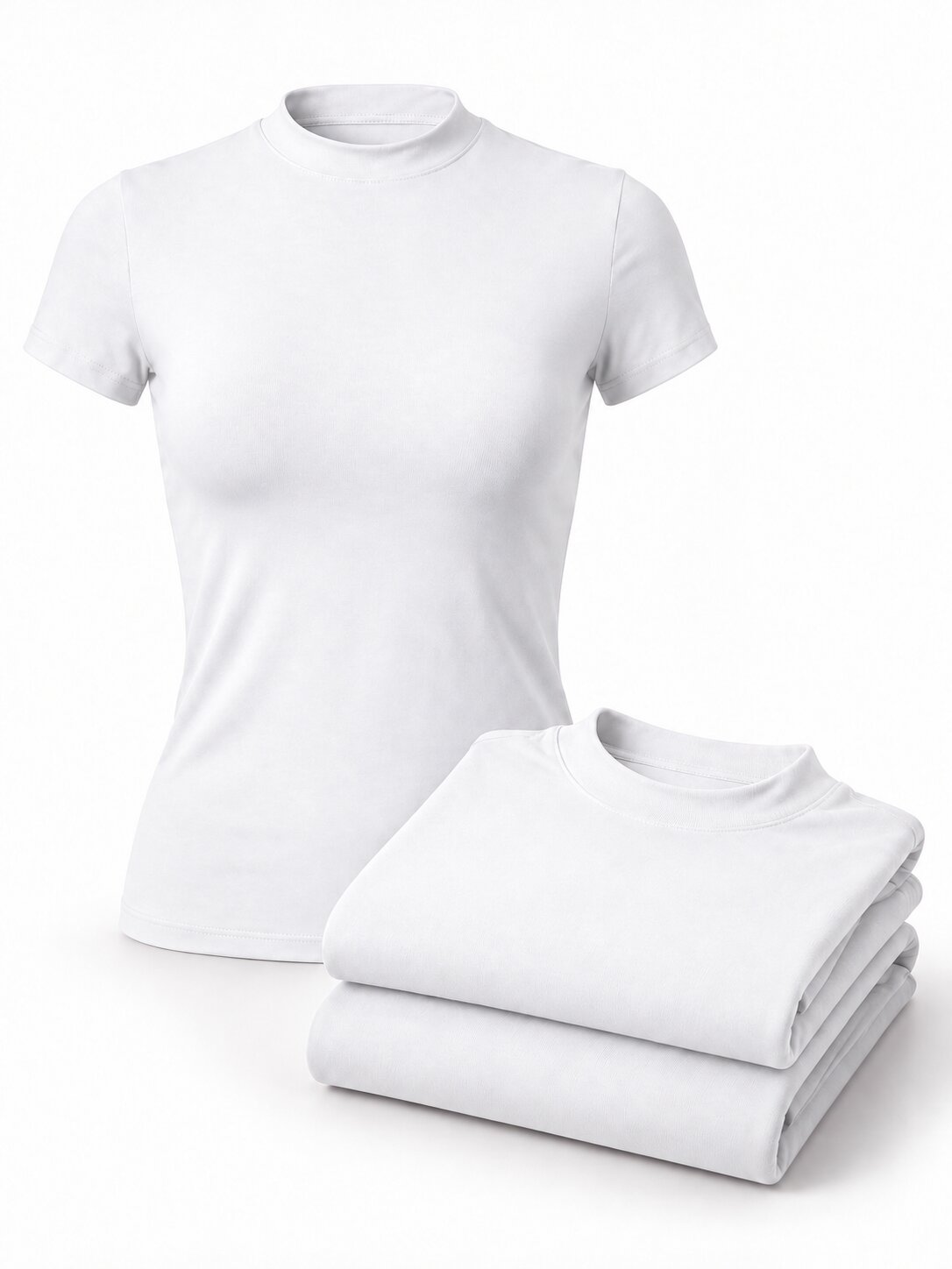 Women's Fitted High-Neck Training T-Shirts - 3-Pack