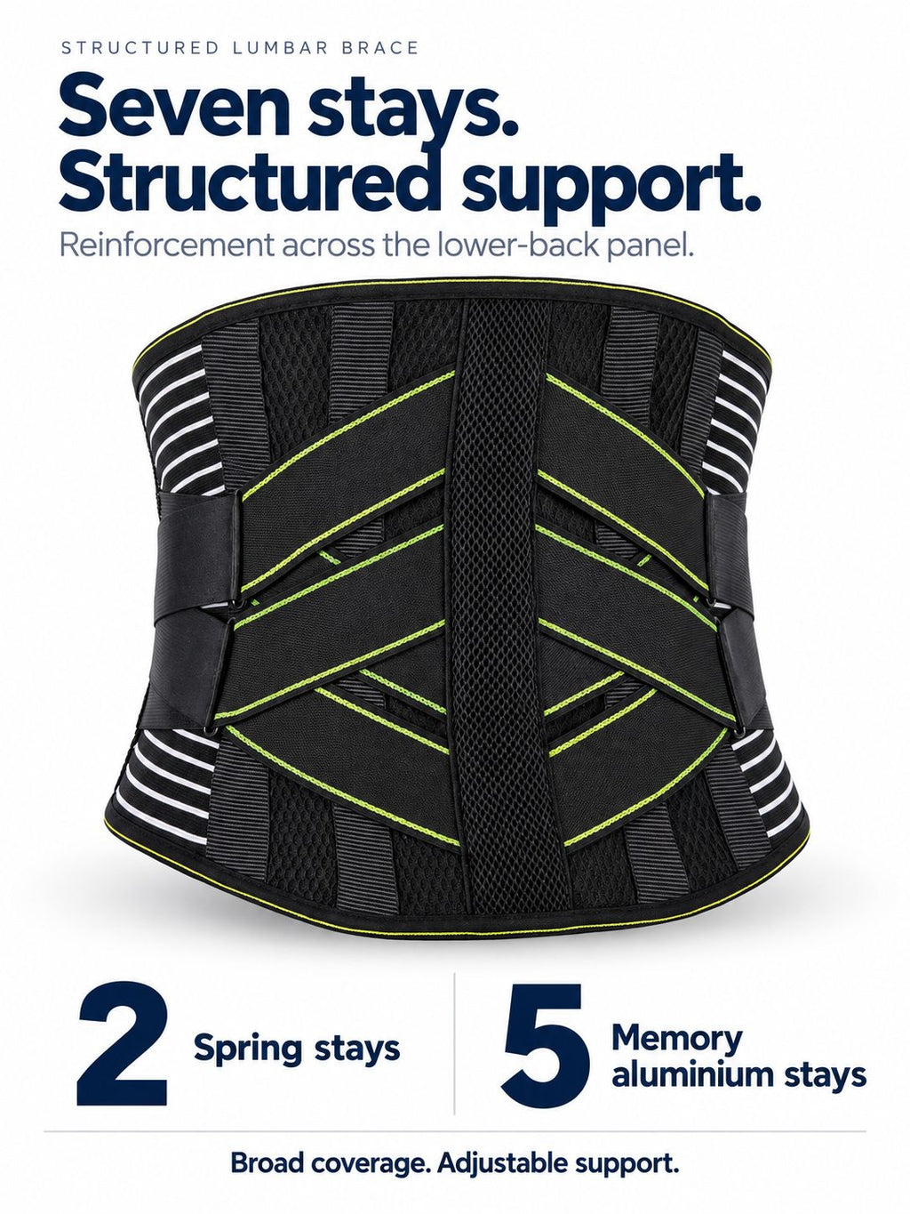 Adjustable 7-Stay Lumbar Support Back Brace