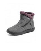 Plush-Lined Zip Winter Ankle Boots with Tread