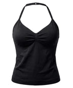 Women’s Backless Halter Gym Top with Adjustable Tie