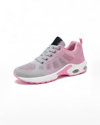 Air Cushion Knit Walking Sneakers with Lace-Up