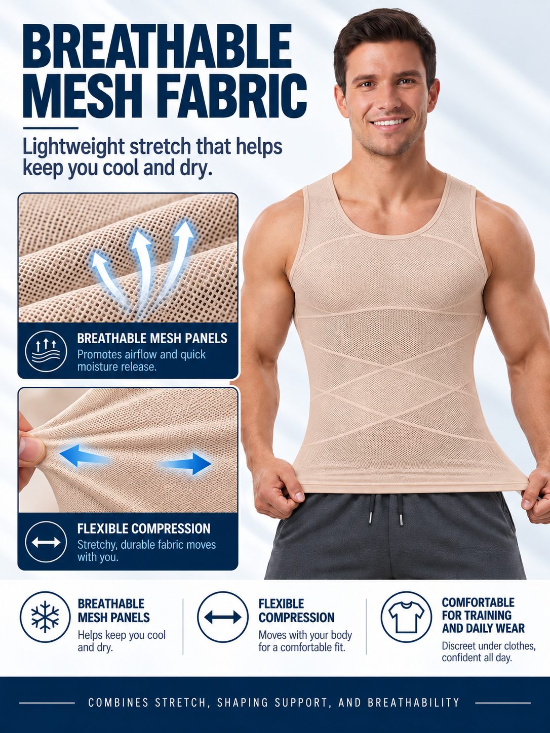 Men's Targeted Compression Tank with Mesh Ventilation