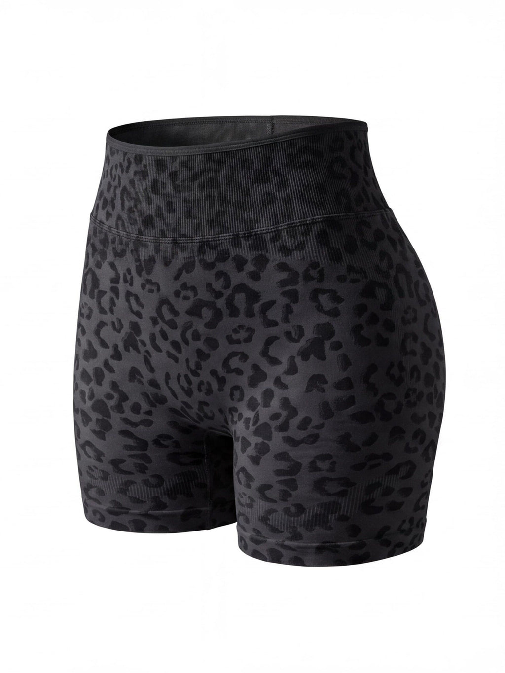 High-Waisted Leopard Scrunch Workout Shorts