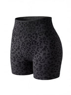 High-Waisted Leopard Scrunch Workout Shorts