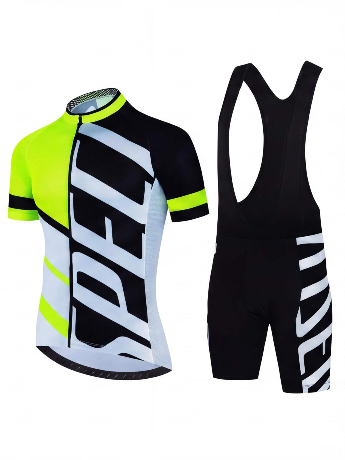 Men’s Cycling Jersey and Bib Shorts Set with Padded Seat