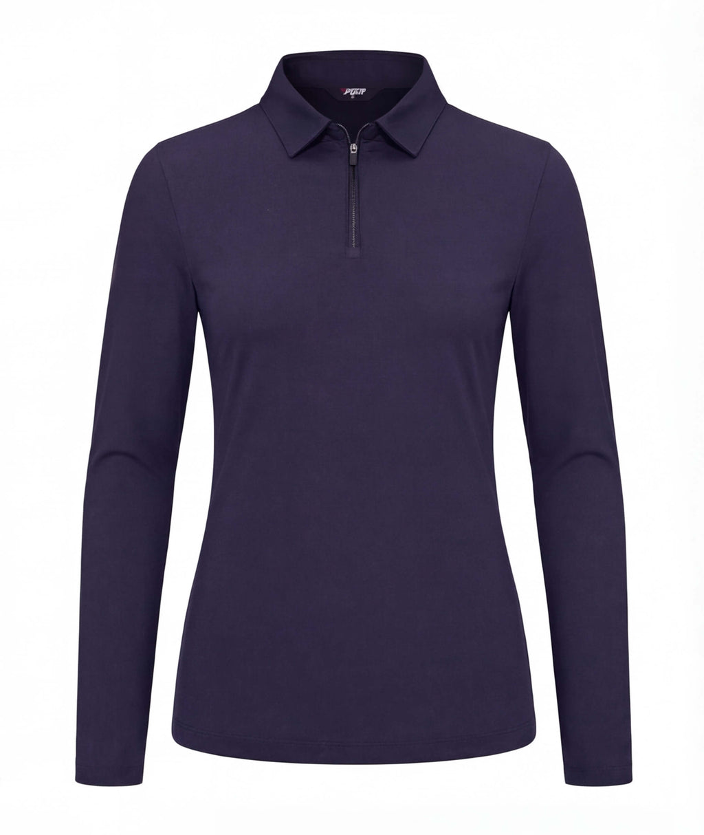 Women’s Long Sleeve Golf Polo with Half-Zip Collar