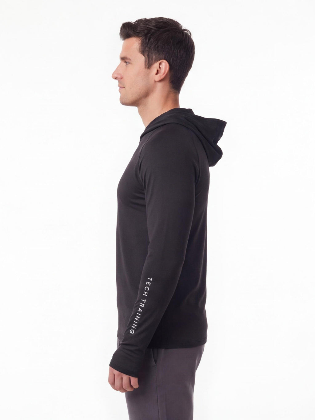 Men's Lightweight Hooded Training Top with Thumb Holes