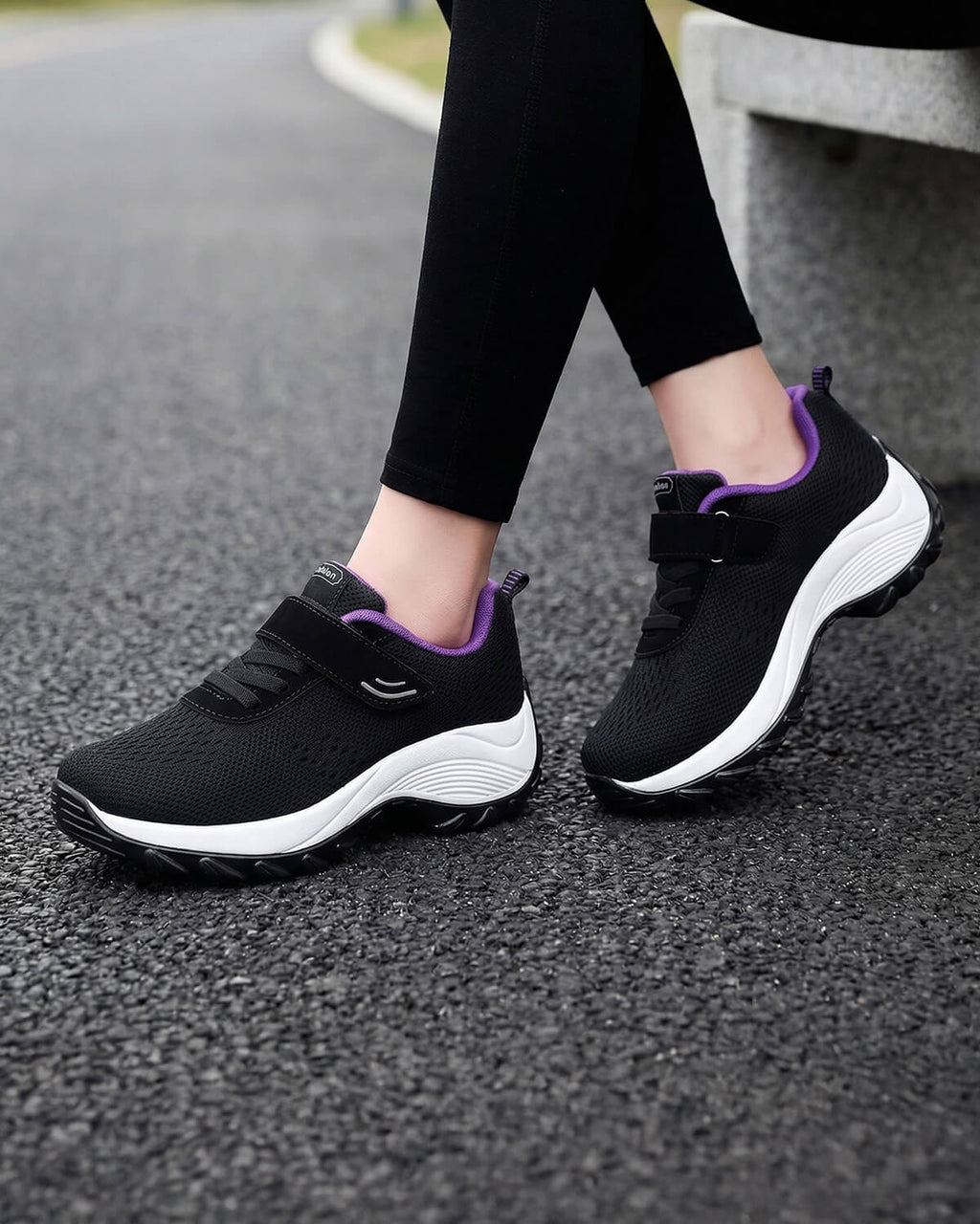 Arch Support Walking Sneakers with Hook-and-Loop Strap