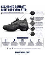 Air Cushion Knit Walking Shoes with Sock Collar