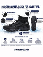 Barefoot Beach Water Shoes with Sock Collar and Grip Sole