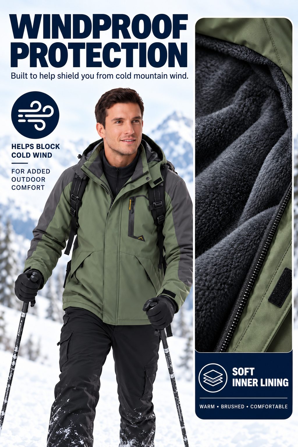 Insulated Waterproof Hooded Ski Jacket
