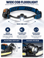 Rechargeable Dual-Beam Motion-Sensor Headlamp