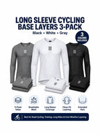 Long Sleeve Cycling Base Layers - 3-Pack