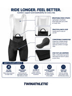 Cycling Bib Shorts with Mesh Straps and Chamois Pad