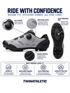 Cycling Shoes with Dial Closure and Cleat-Compatible Sole