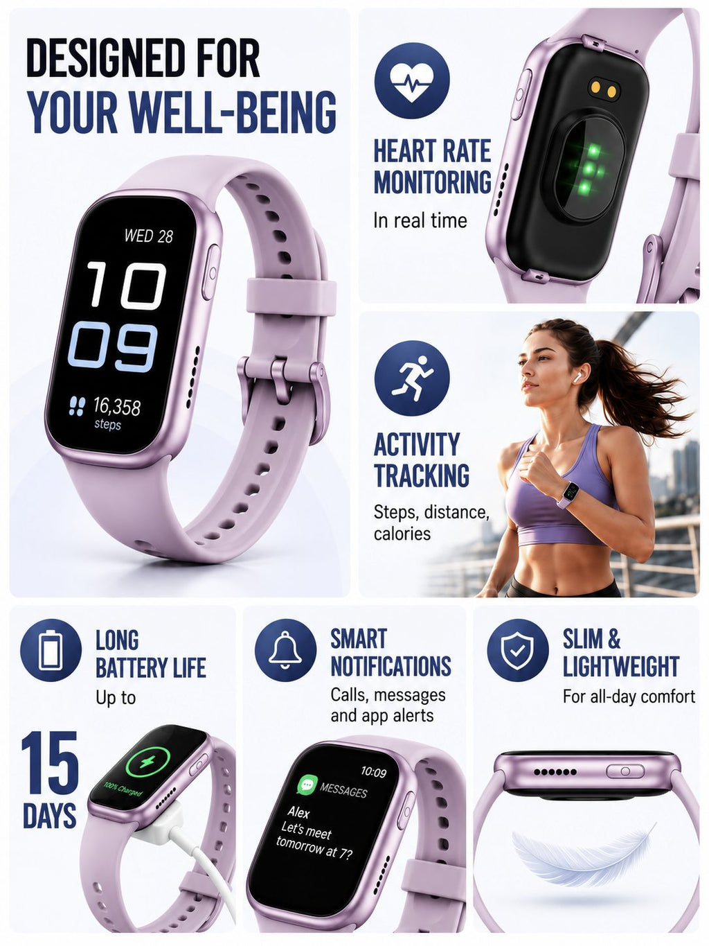 Multi-Day Fitness Smartwatch with Activity Tracking