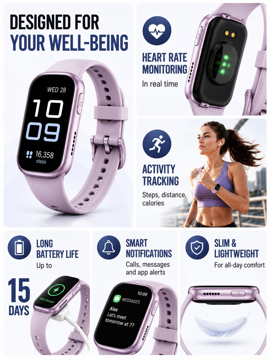 Multi-Day Fitness Smartwatch with Activity Tracking