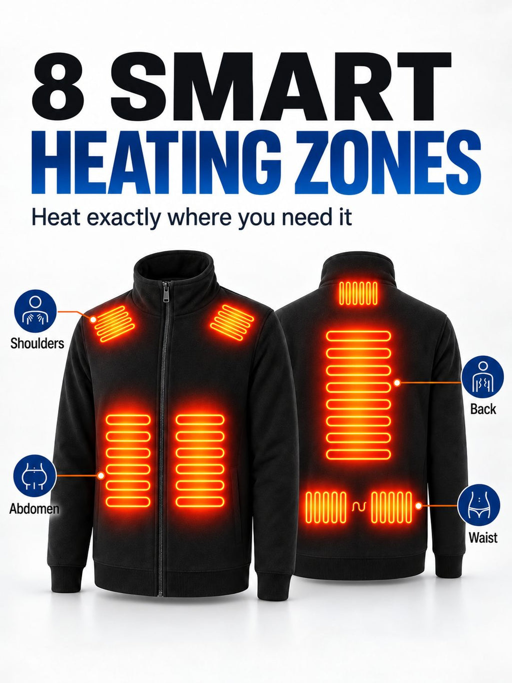 8-Zone USB Heated Fleece Jacket
