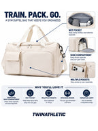 Gym Duffel Bag with Shoe Compartment and Wet Pocket