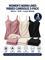 Women's Warm-Lined Ribbed Camisoles 3-Pack