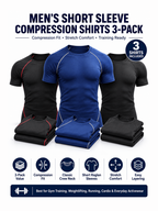 Men's Short Sleeve Compression Shirts 3-Pack