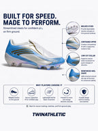 Streamlined Soccer Cleats with Molded Stud Outsole
