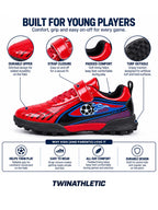Kids Turf Soccer Shoes with Strap Closure