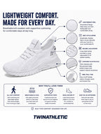 Lightweight Knit Walking Sneakers with Heel Pull-Tab