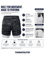 Men's 2-in-1 Training Shorts with Phone Pocket