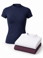 Women's Fitted High-Neck Training T-Shirts - 3-Pack