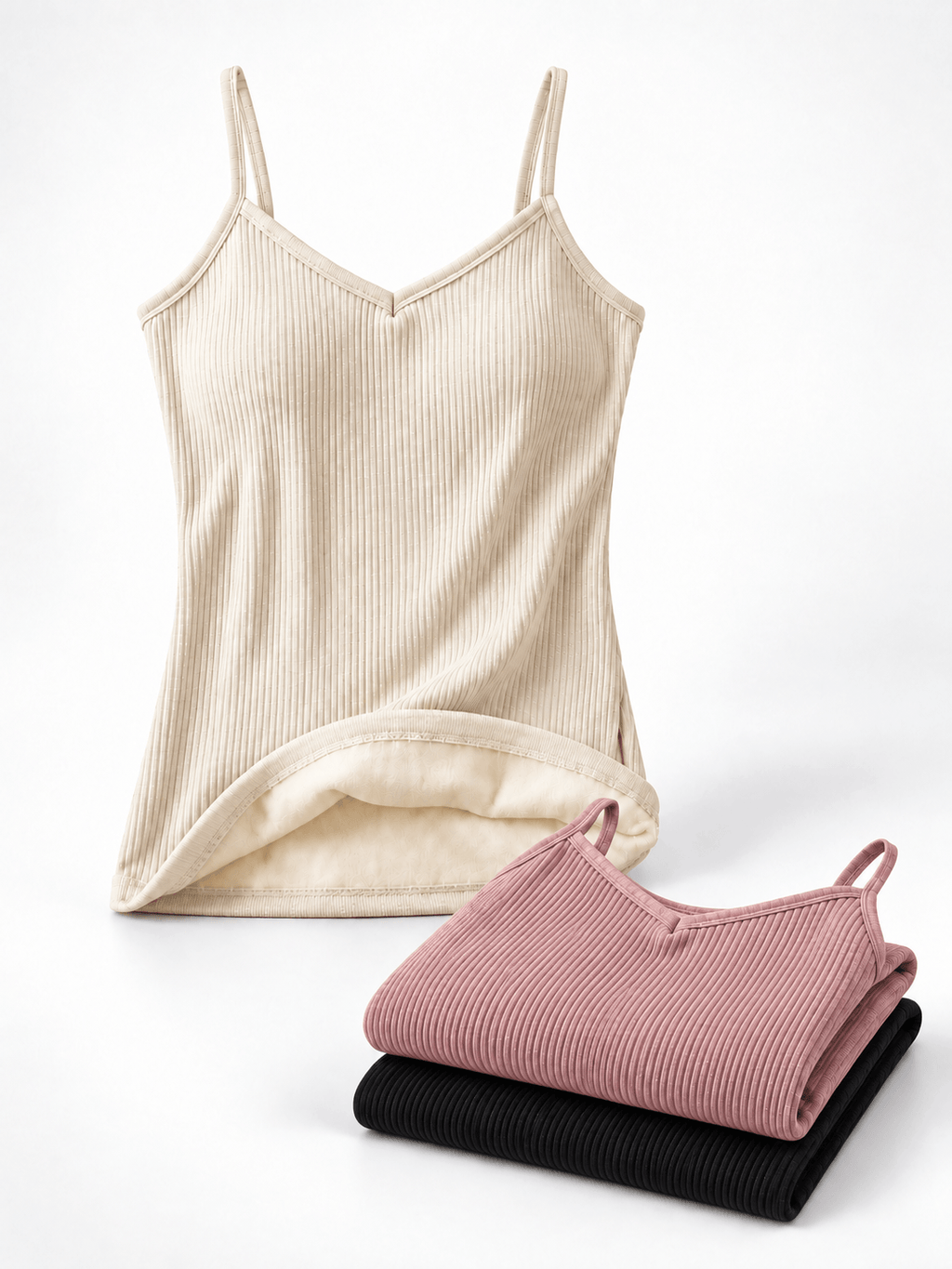 Women's Warm-Lined Ribbed Camisoles 3-Pack