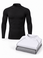 Muscle Fit Long Sleeve Training Shirt 3-Pack - Mock Neck