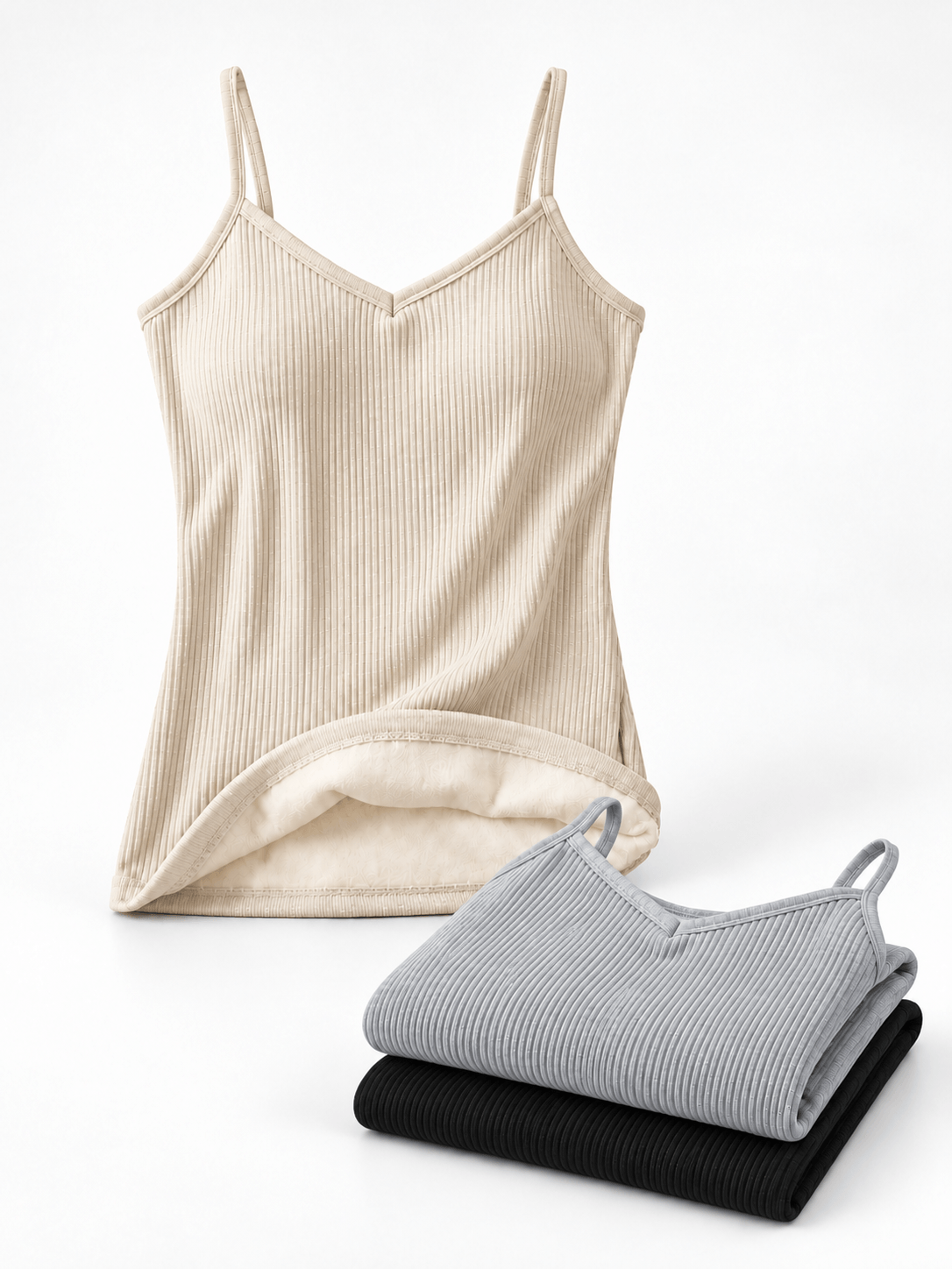 Women's Warm-Lined Ribbed Camisoles 3-Pack
