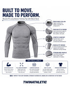 Muscle-Fit Long Sleeve Training Top with Mock Neck