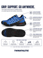 Outdoor Trail Shoes with Lugged Grip Sole