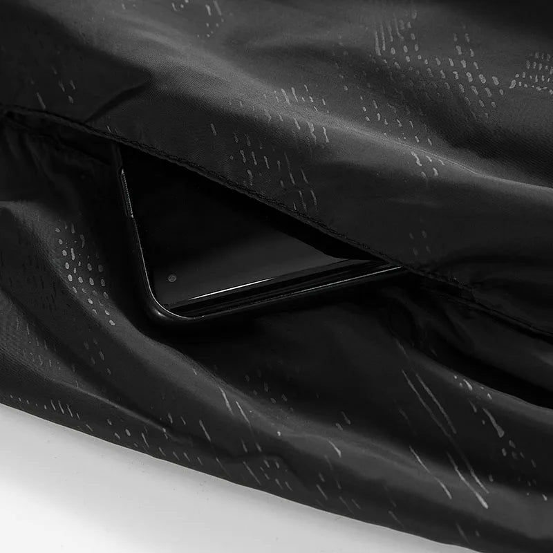 Hooded Waterproof Jacket with Full-Zip Front