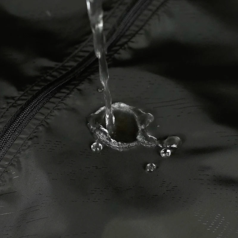 Hooded Waterproof Jacket with Full-Zip Front