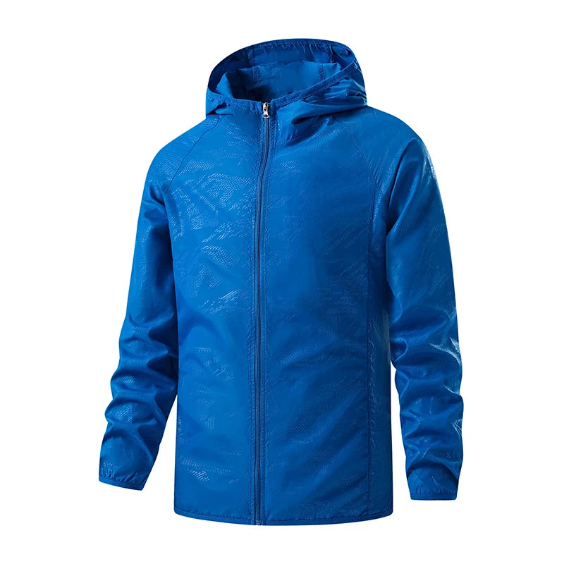 Hooded Waterproof Jacket with Full-Zip Front