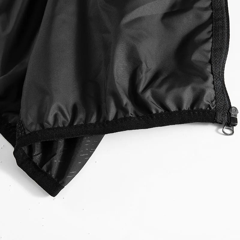 Hooded Waterproof Jacket with Full-Zip Front