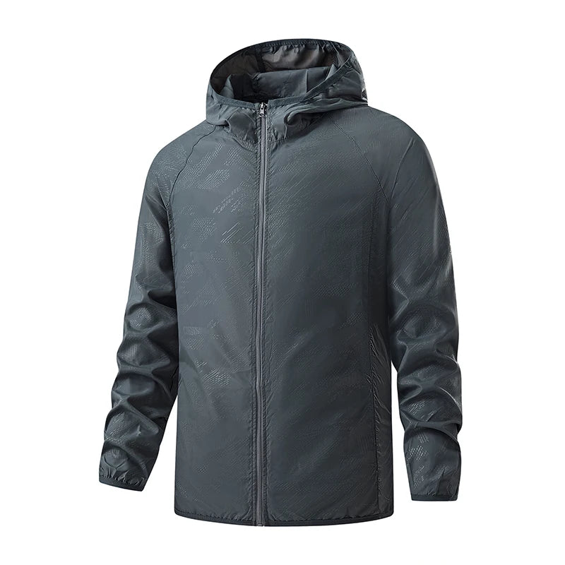 Hooded Waterproof Jacket with Full-Zip Front