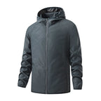 Hooded Waterproof Jacket with Full-Zip Front